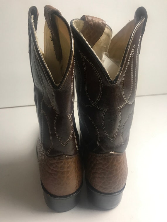 Vintage kids sz 3D leather cowboy boots - image 6