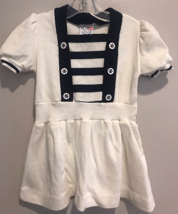 Toddler sailor dress,nautical dress,Made in USA,n… - image 1