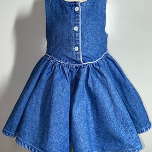 Vintage Oshkosh Denim dress,toddler Oshkosh,Oshkosh jumper,Oshkosh toddler dress, Oshkosh,made in USA, vintage Oshkosh jumper,vintage denim image 1