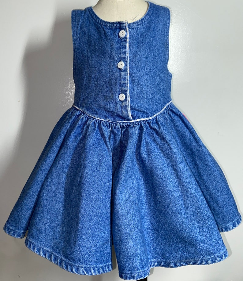 Vintage Oshkosh Denim dress,toddler Oshkosh,Oshkosh jumper,Oshkosh toddler dress, Oshkosh,made in USA, vintage Oshkosh jumper,vintage denim image 1