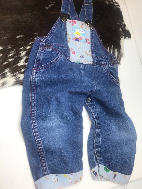 Oshkosh vintage 24 month jean overalls Made in U.… - image 1