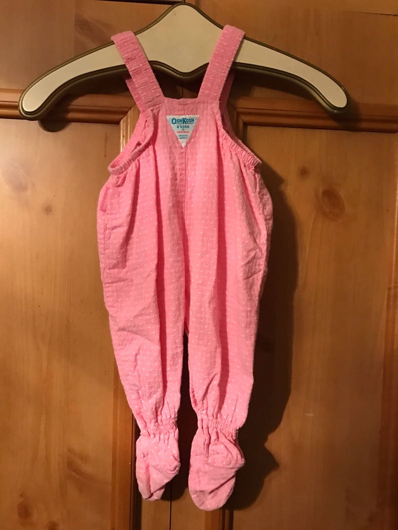 Vintage Baby Girl Oshkosh Vestbak 6/9 Month Footed Overalls Etsy