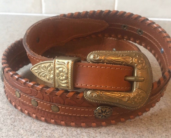 Vintage DNKY Western Leather Belt - image 1