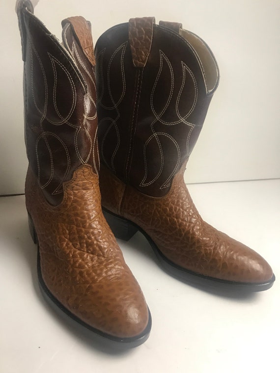 Vintage kids sz 3D leather cowboy boots - image 1
