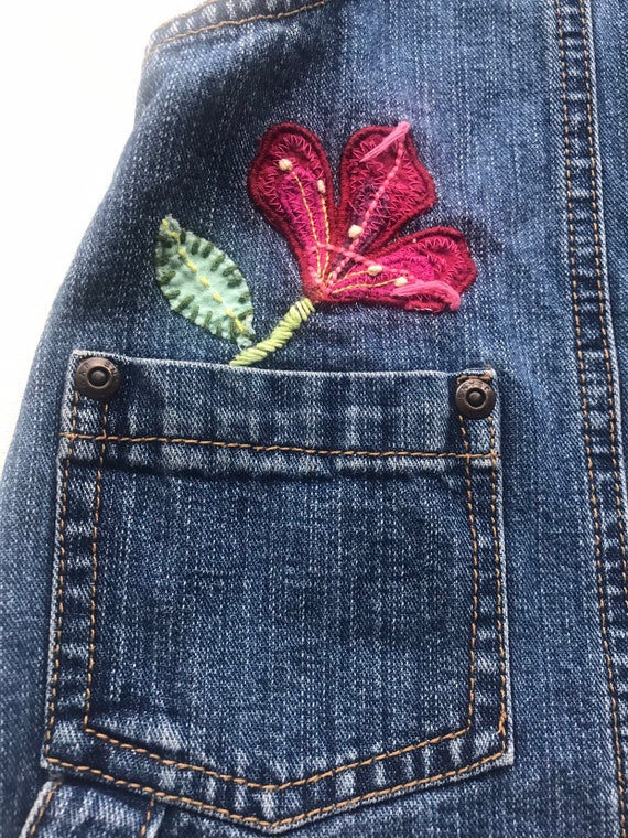 Vintage Gap denim 2 yrs embroidered jean jumper ,… - image 5