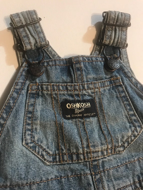 Oshkosh vestbak 6 month jean bib overalls,Denim o… - image 2