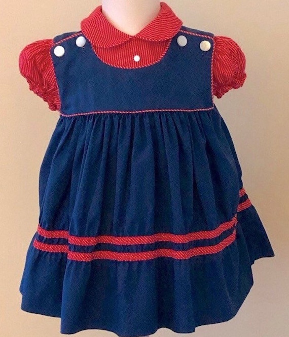 vintage baby pinafore dress Gem