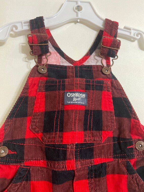 Oshkosh buffalo plaid overalls/Toddler overalls,t… - image 2