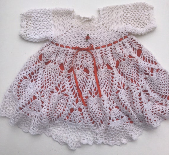 Handmade vintage crochet dress,Baby girl, vintage dre… Gem