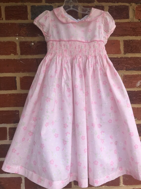 Laura Ashley smocked floral prairie dress,Smocked