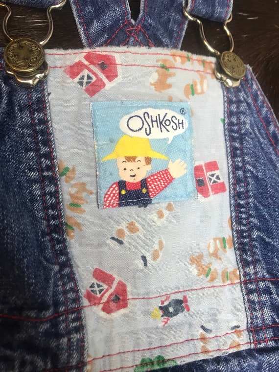 Oshkosh vintage 24 month jean overalls Made in U.… - image 3