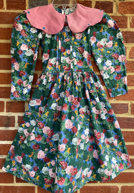 Vintage dress,girls floral dress,vintage girls dre