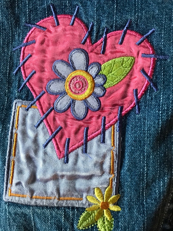 Denim appliquéd overalls, infant overalls, overal… - image 6