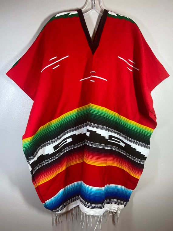 Authentic mexican serape poncho hotsell