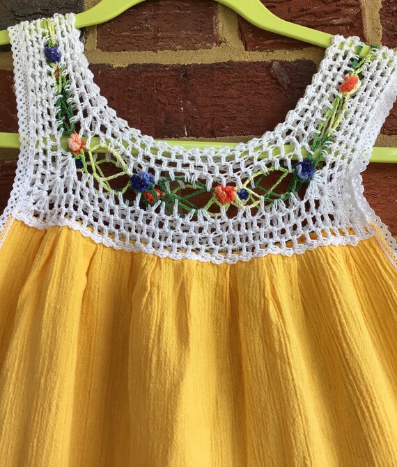 Vintage Crochet top girls dress, girls ethnic dre… - image 5