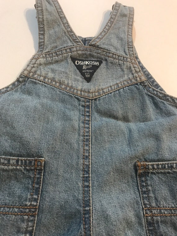 Oshkosh vestbak 6 month jean bib overalls,Denim o… - image 5