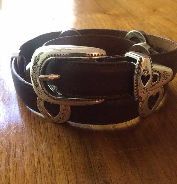 Concho Vintage Leather Belt Made in USA Vintage Belt Concho - Etsy