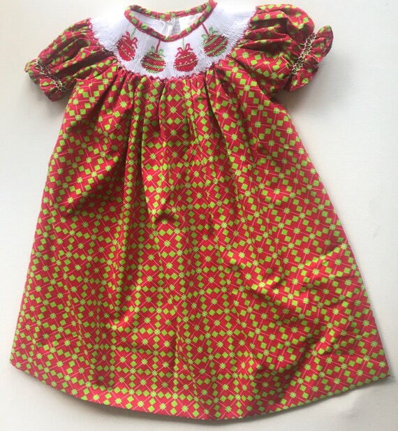 Infant smocked Holiday Dress,Infant Dress,dress,ha