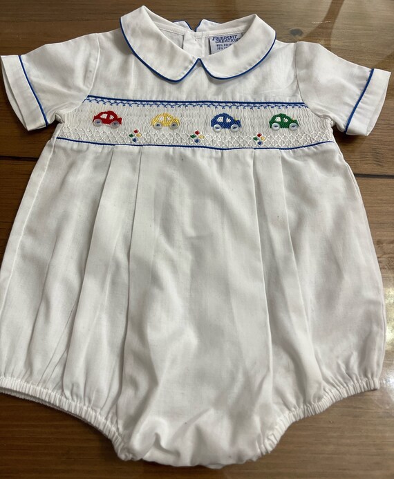 Vintage baby romper,baby boy,Romper,vintage,smocki