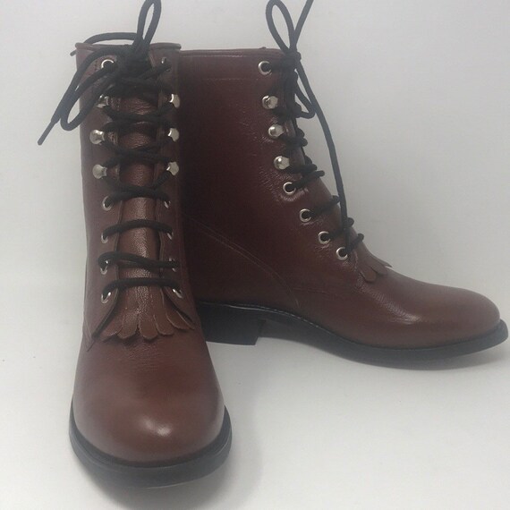 Vintage Leather Roper Granny Boots,Ranchhand,roper