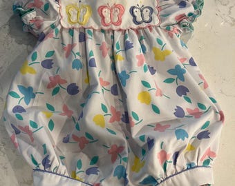 Vintage toddler romper,romper, toddler girl,girls romper, vintage, 90s,nineties,baby girl,floral romper,onsie,tulip romper baby bubble,