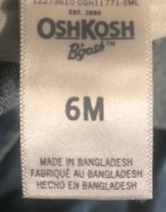 Oshkosh vestbak 6 month jean bib overalls,Denim o… - image 6