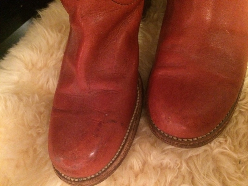 Vintage bohemian hippie Frye boots size 6.5 B women/'s leather riding equestrian knee-high vintage Fryes 8710 made in USA handmade