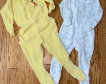 Disney Sleepers,Pooh Bear Rompers, footies,rompers, Terry cloth sleepers, Sears Pooh Bear Pajamas, Disney, Tiger, vintage sleepers,vintage