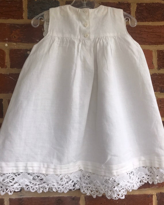 Vintage 80s Linen Toddler dress,linen,Toddler dre… - image 4