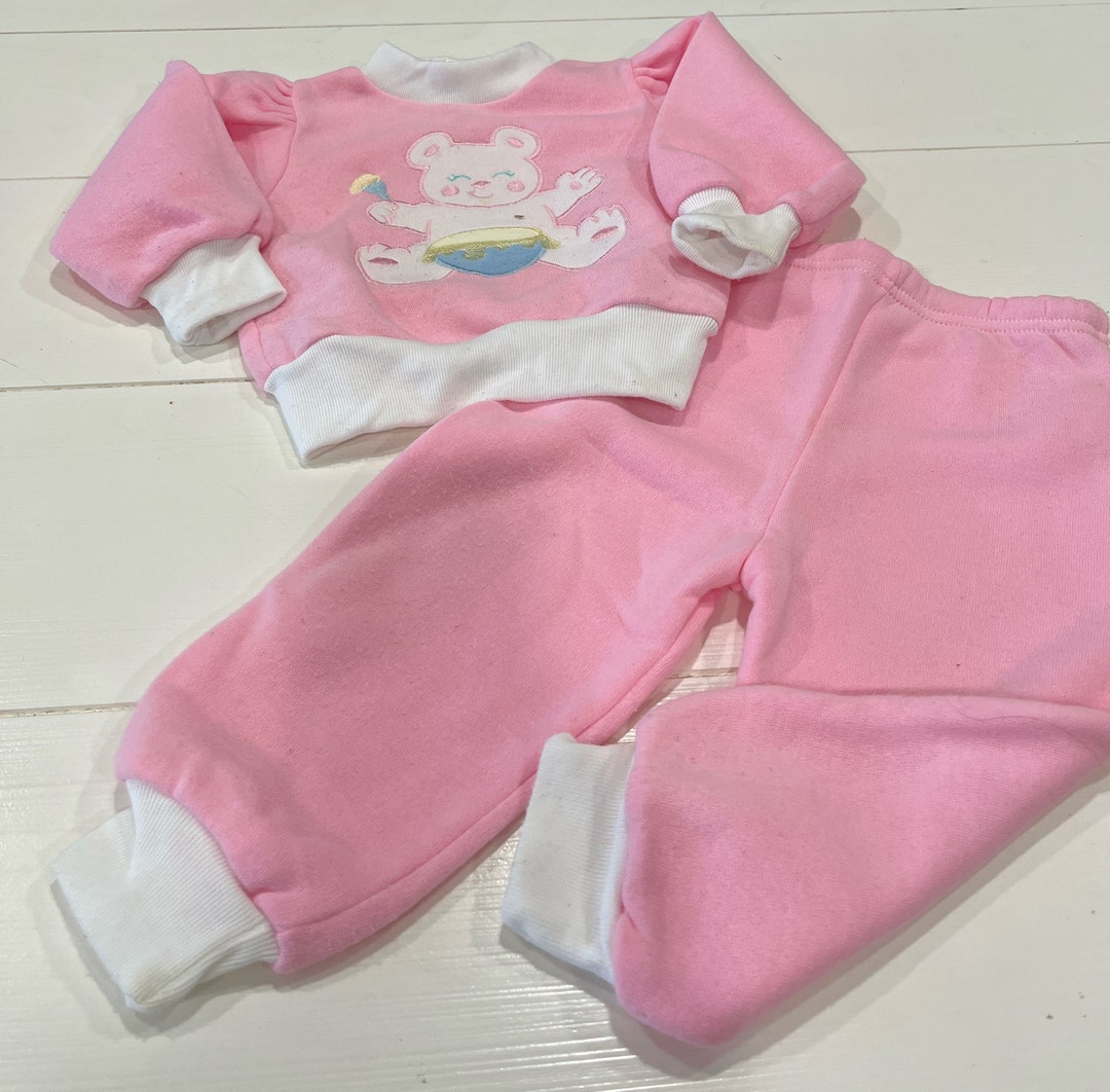 Toddle Sweatsuit,baby Girl,vintage Baby Girl Set,infant Girls Month