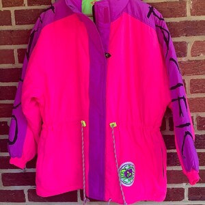 Ocean Pacific Neon Pink Jacket,Op jacket,Ocean pacific,neon jacket,ski jacket, pink ski jacket,neon ski jacket,Vintage ski jacket,