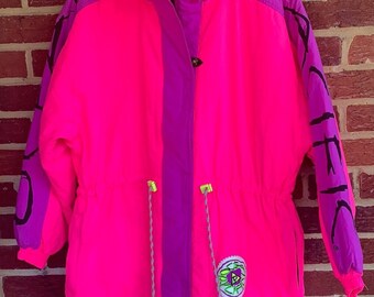 Ocean Pacific Neon Pink Jacket,Op jacket,Ocean pacific,neon jacket,ski jacket, pink ski jacket,neon ski jacket,Vintage ski jacket,