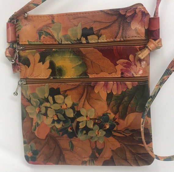 Vintage Floral Leather Purse,Vintage bag,vintage … - image 2