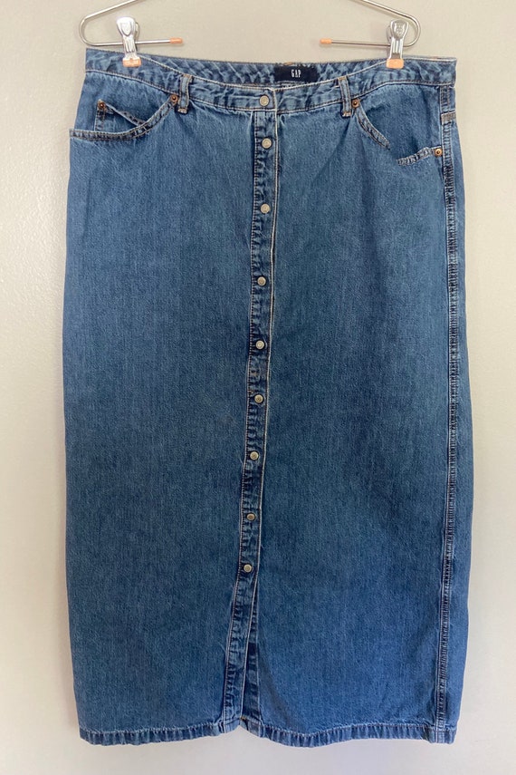 Gap Maxi Denim front snap skirt,Vintage denim,deni