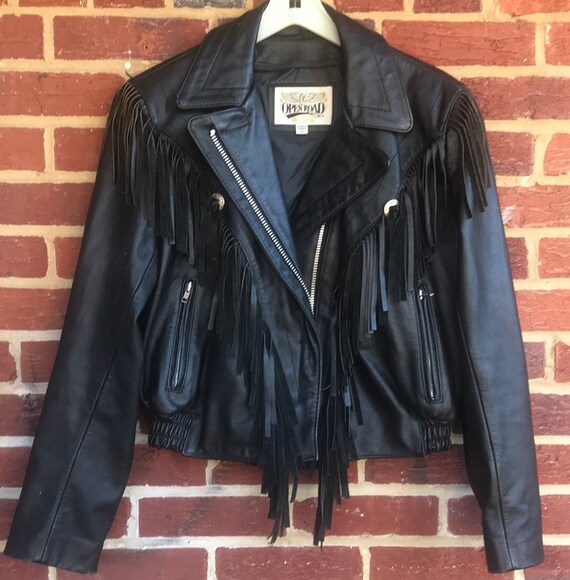 Motorcycle Fringe Jacket,Women’s leather jacket,wo