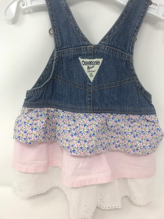 Oshkosh 12 month vestbak Jean jumper tiered dress… - image 4