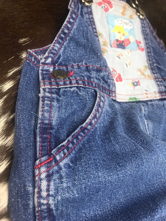 Oshkosh vintage 24 month jean overalls Made in U.… - image 4