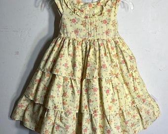 Laura Ashley floral girls dress,Laura Ashley,girls ruffled dress,floral dress,girls dress,girls,dress,tiered dress,yellow dress,dress