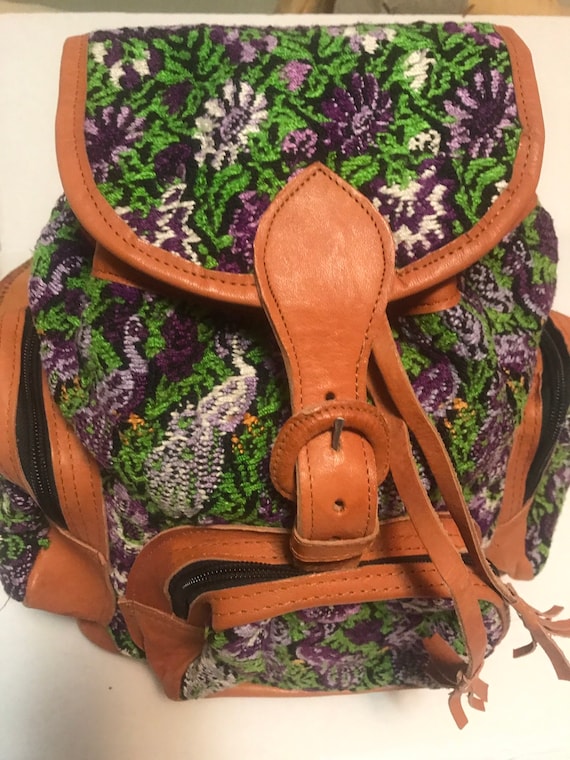 Leather backpack,kilim bag,Knapsack, carpet bag