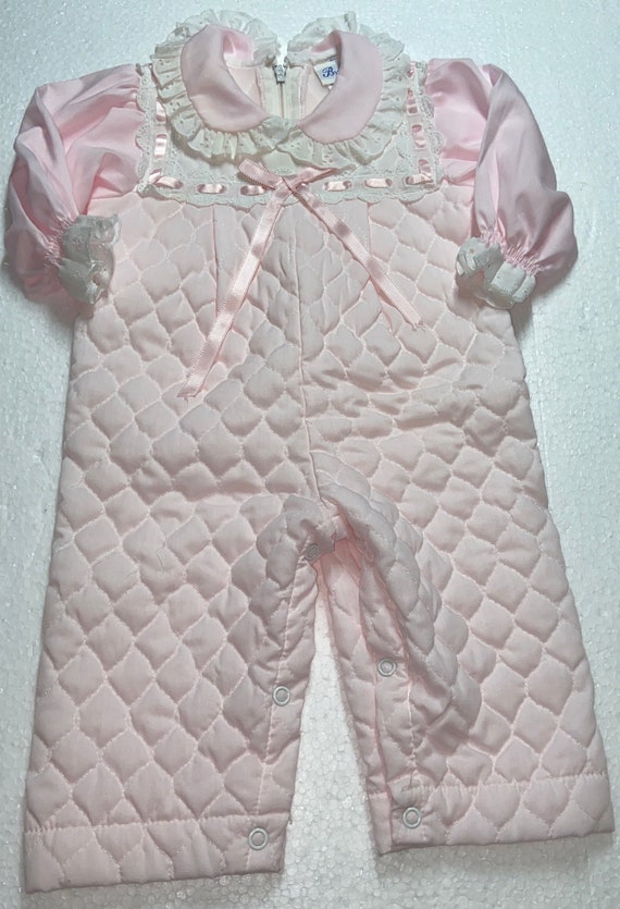 Vintage Quilted Jumpsuit,infant jumpsuit, vintage… - image 1