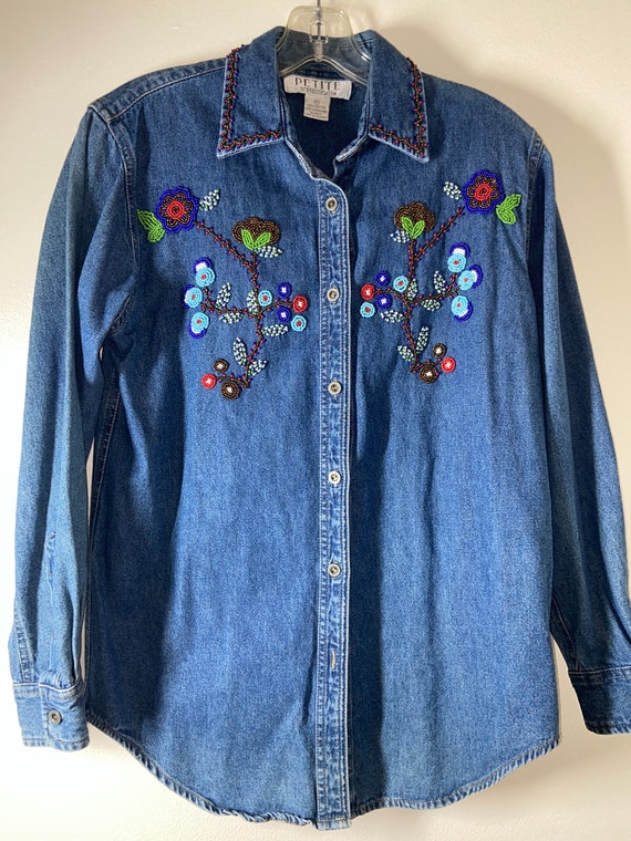 Vintage denim shirt,vintage,vintage blouse,denim,d