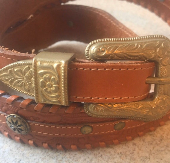 Vintage DNKY Western Leather Belt - image 2