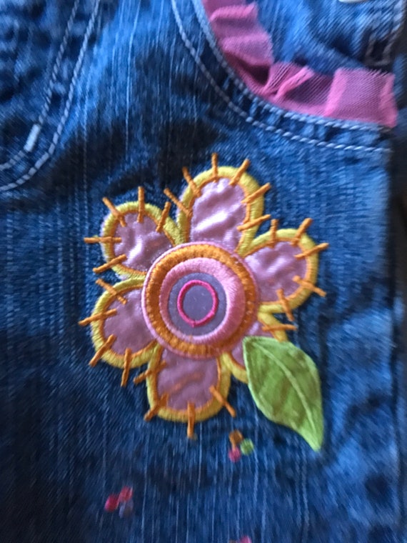 Denim appliquéd overalls, infant overalls, overal… - image 7
