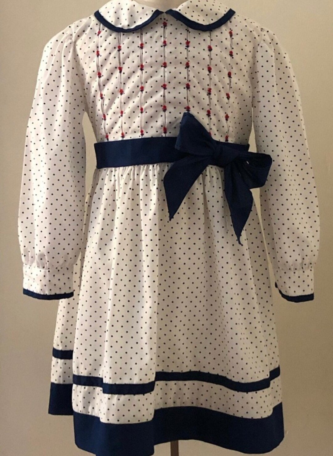 Vintage Polly Flinders Smocked Dress vintage Dress girls Dress