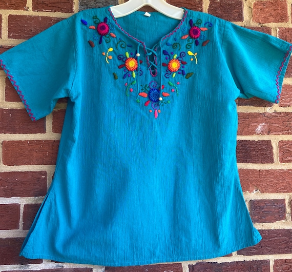 Embroidered tunic top, embroidered, vintage embro… - image 1