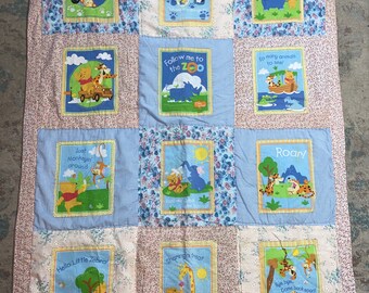 Handmade Pooh Bear baby quilt,baby blanket,bear quilt,quilt,baby quilt, baby,baby blanket,handmade blanket, handcrafted,handmade quilt