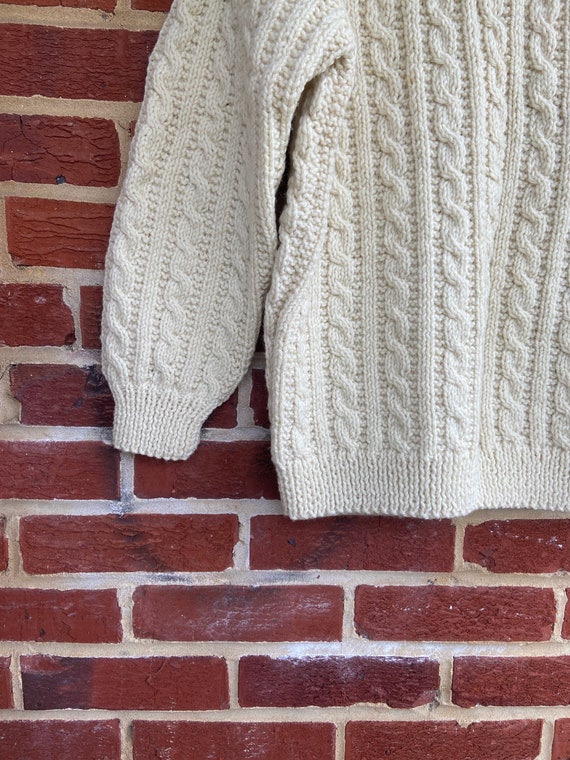 Fisherman Cable Knit Wool Sweater, wool sweater,s… - image 3
