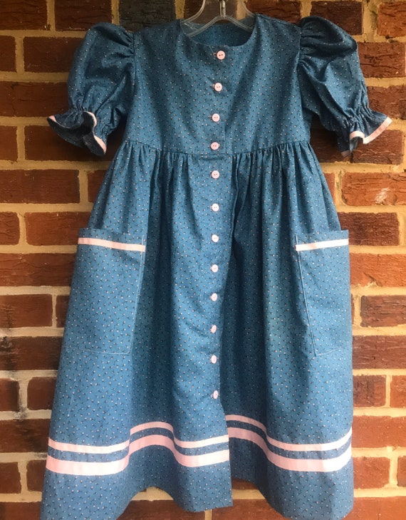 Vintage handmade prairie dress,handmade,girls dres