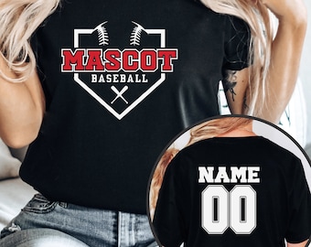 Custom Baseball Shirt, Personalized Team Name Shirt, Baseball Team Spirit Wear, School Mascot Shirts, Baseball Mom, Dad, Coach, Grandma