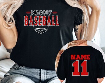 Personalized Baseball Shirt for Baseball Mom Game Day T-shirt, Baseball Shirt for Women with Team Name Custom Baseball Tee, Custom Mom Gift